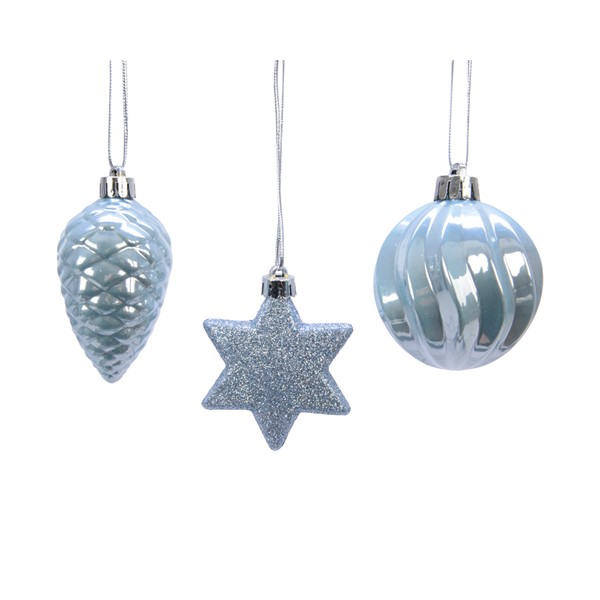 Set 3 globuri decorative - Bauble Glitter Bunch | Kaemingk