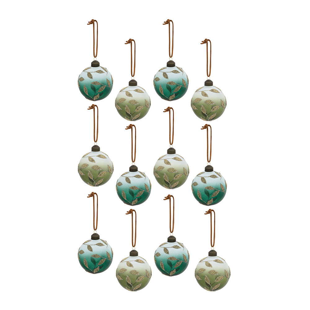 Glob decorativ - Baubles with Leaves - mai multe modele | Kaemingk