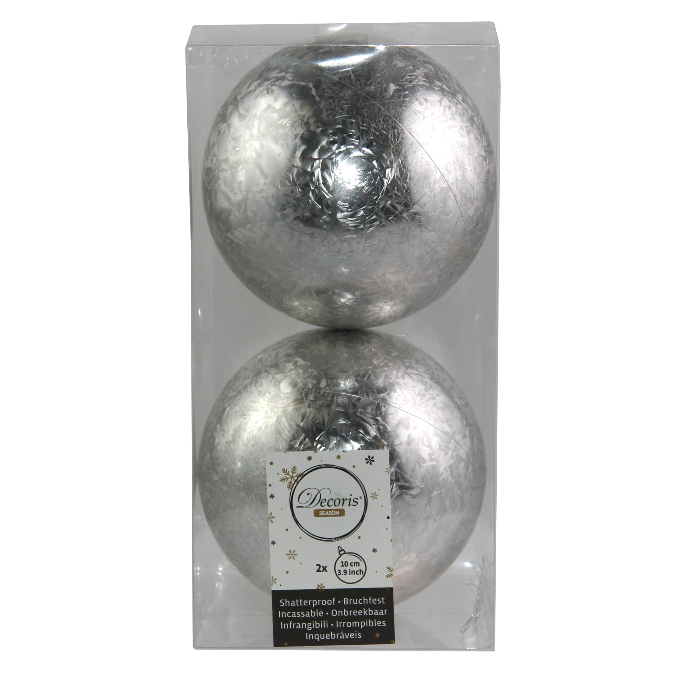 Set 2 globuri decorative - Ice Plain Baubles | Kaemingk