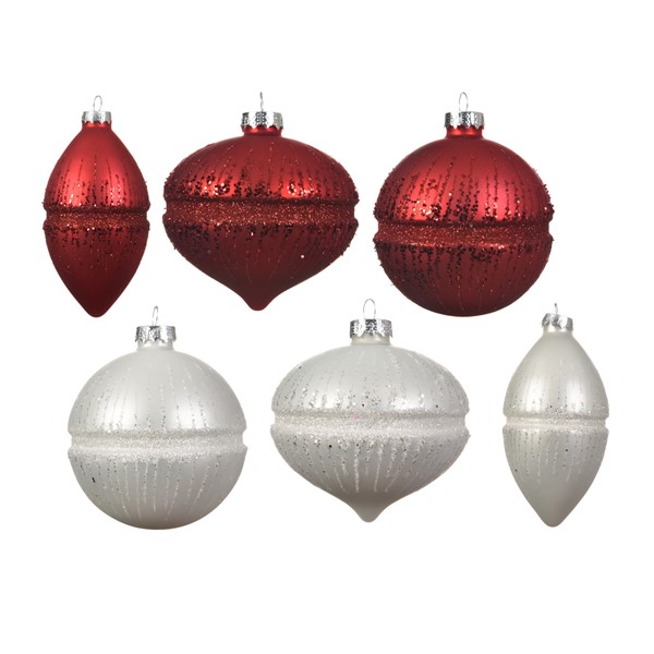 Glob decorativ - Red White Bauble - mai multe modele | Kaemingk