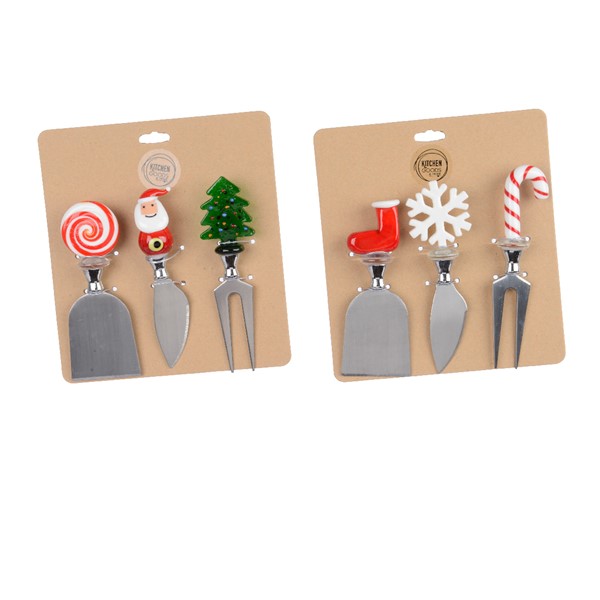 Set 3 cutie pentru cascaval - Christmas Cheese Knives - mai multe modele | KaemingK