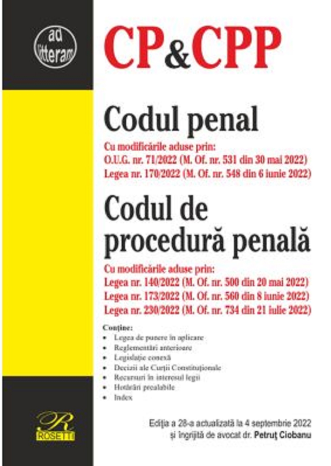 Codul penal. Codul de procedura penala |