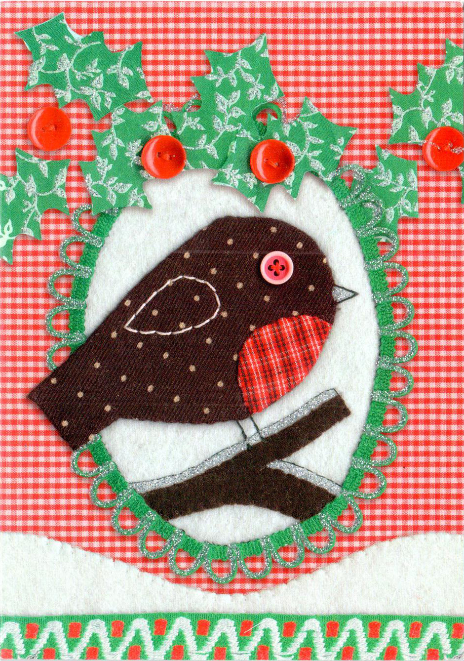 Felicitare - Xmas / Robin Patchwork | Roger La Borde