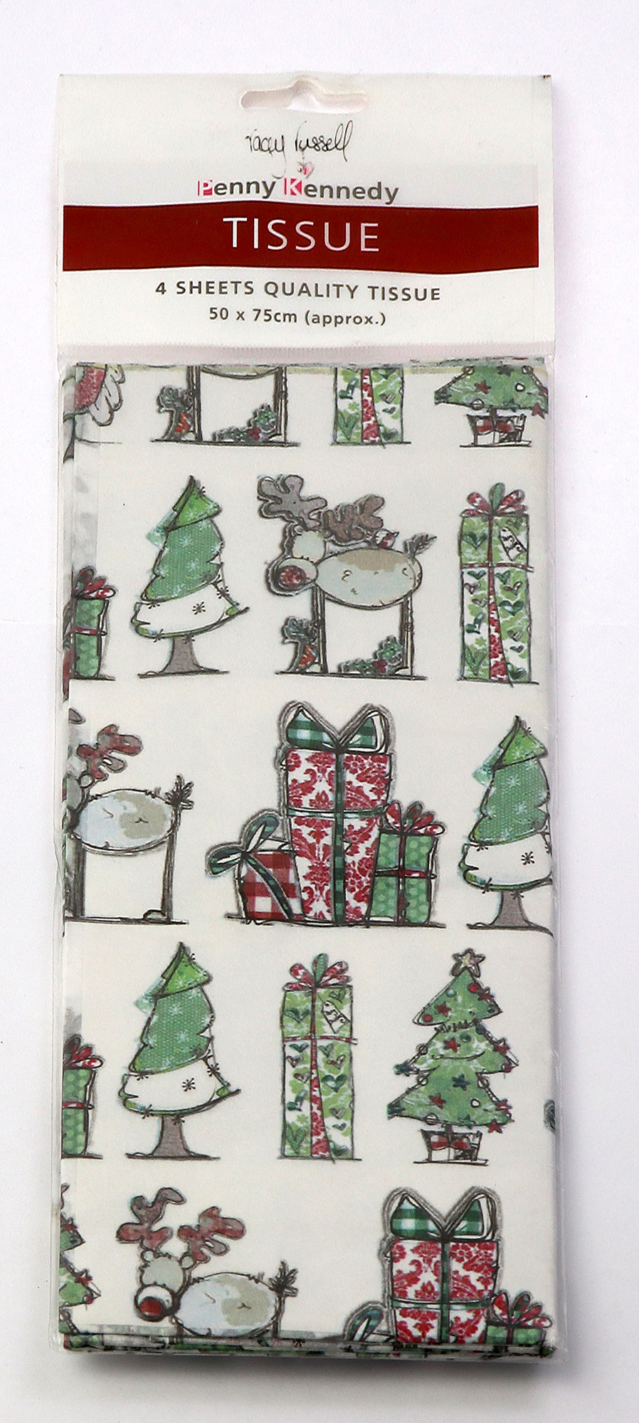 Set hartie de impachetat - Tracey Russell Xmas Icons, 4 tissue sheets 50x75cm | Penny Kennedy