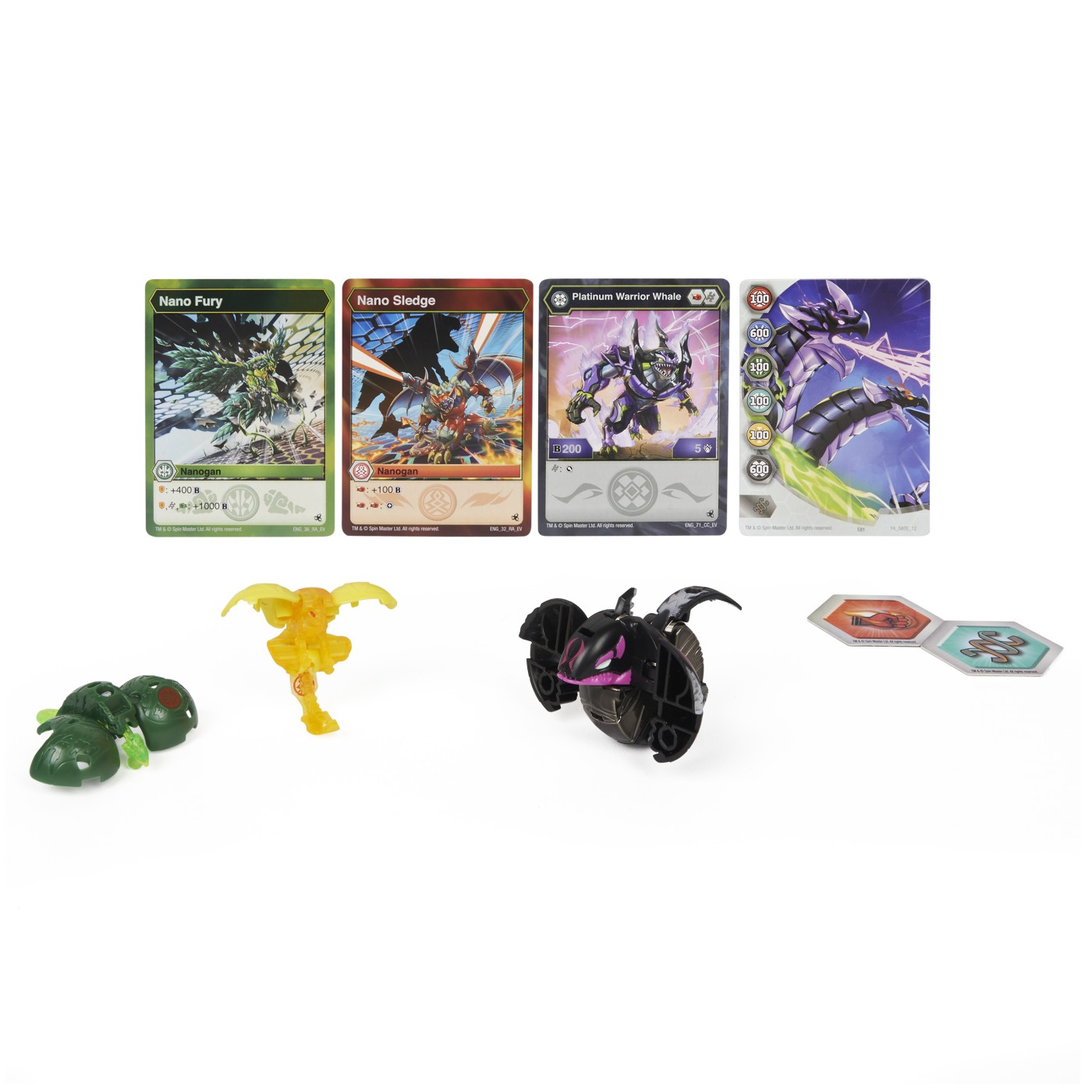 Set 3 jucarii - Bakugan Evolutions S4 - Platinum Powerup - Warrior Whale, Nano Fury si Nano Sledge | Spin Master - 4 | YEO