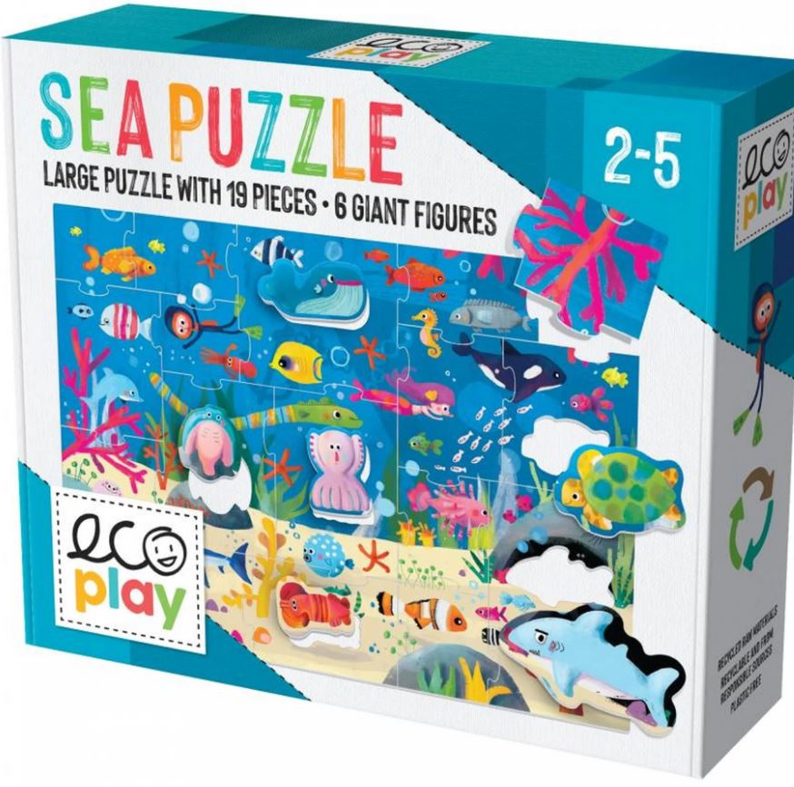 Puzzle 19 piese - Animalute in Ocean | Headu