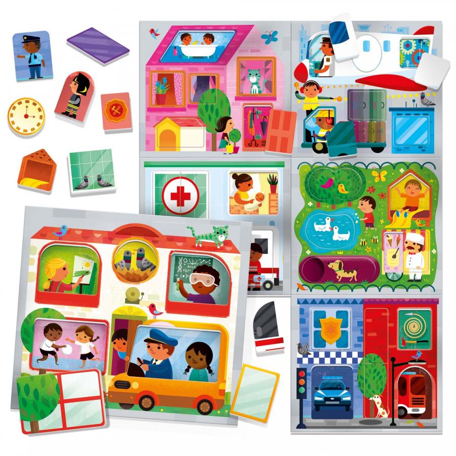 Puzzle educativ - Baby Play Town Montessori | Headu