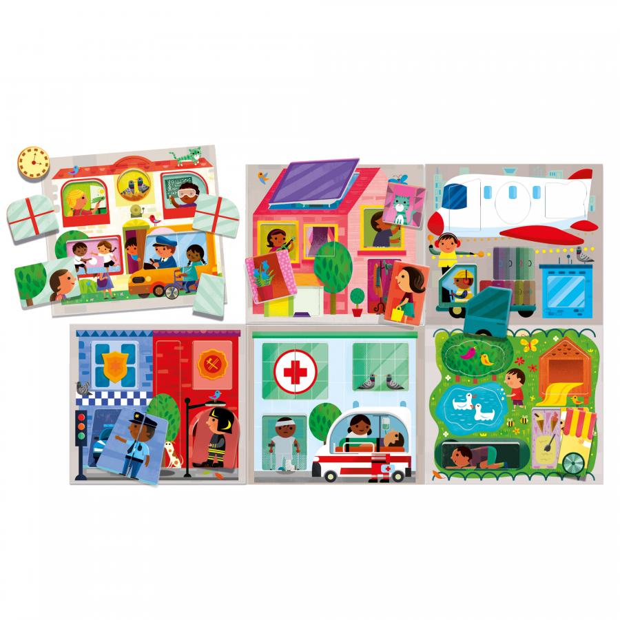 Puzzle educativ - Baby Play Town Montessori | Headu - 1