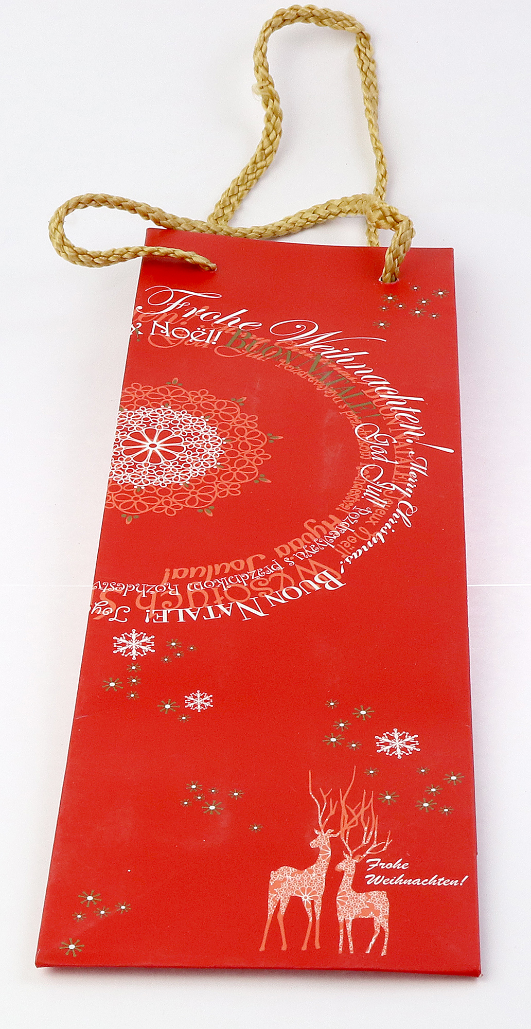 Punga cadou - Merry Christmas Multilanguage, 11x36cm | Schroder Packfix GmbH