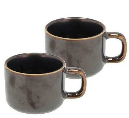 Set 2 cesti espresso - Fjord - Metallic Black | Villa Collection