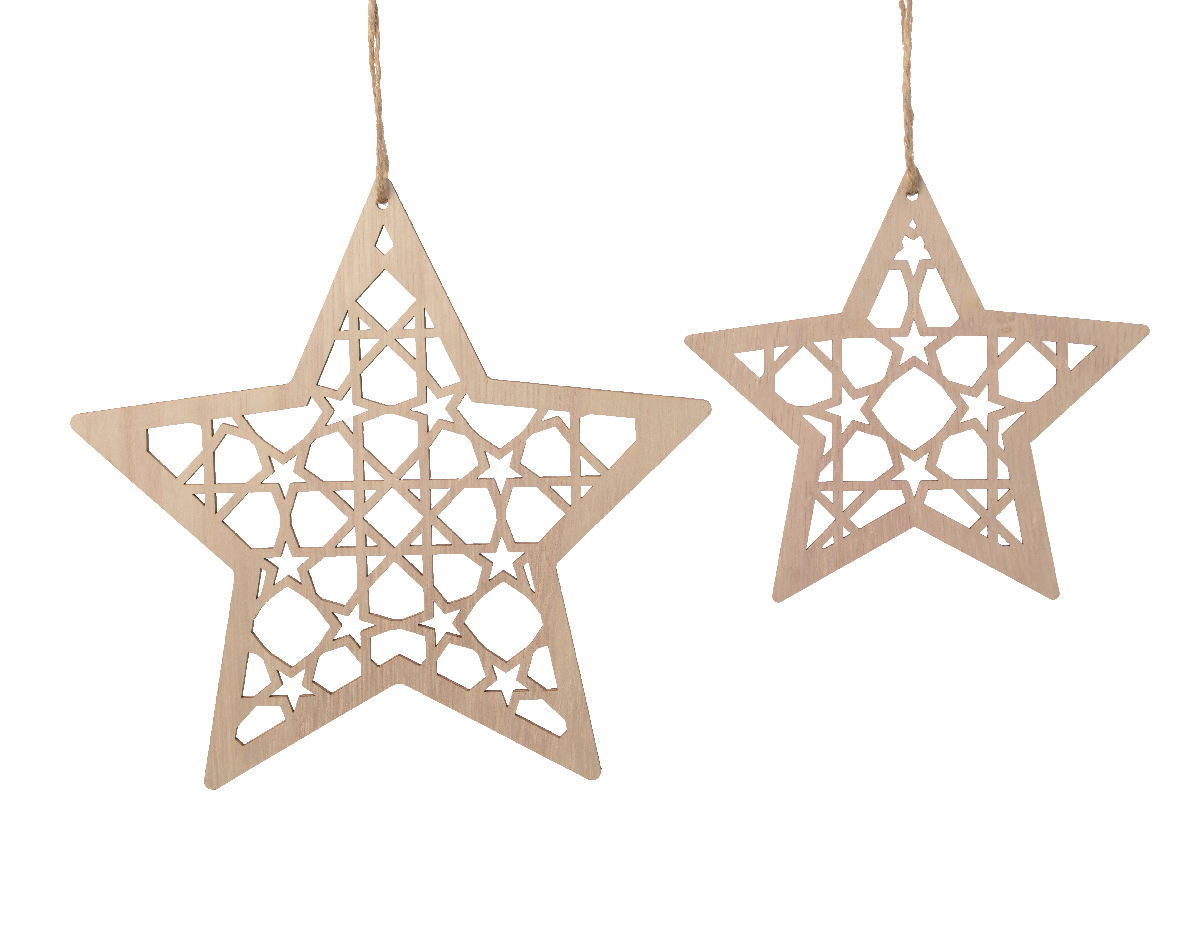 Ornament brad - Star MDF - doua modele - pret pe bucata | Kaemingk