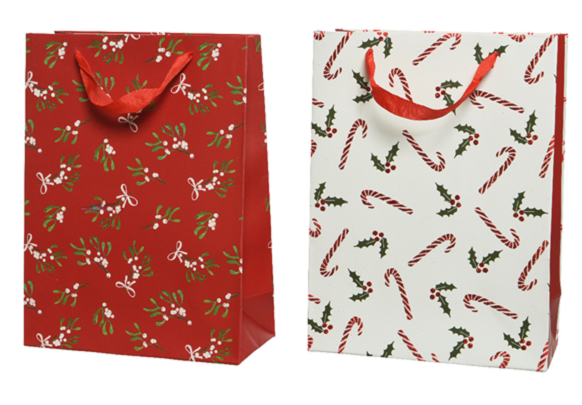 Punga cadou - Giftbag Paper Christmas Mistletoe-Holly, XL - mai multe modele | Kaemingk