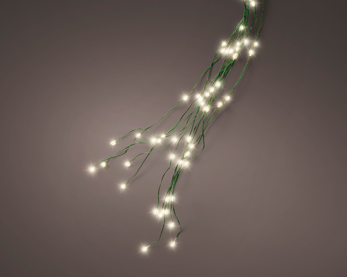 Ghirlanda de luminite - Micro LED Tree Bunch Green Wire Warm White - Outdoor | Kaemingk