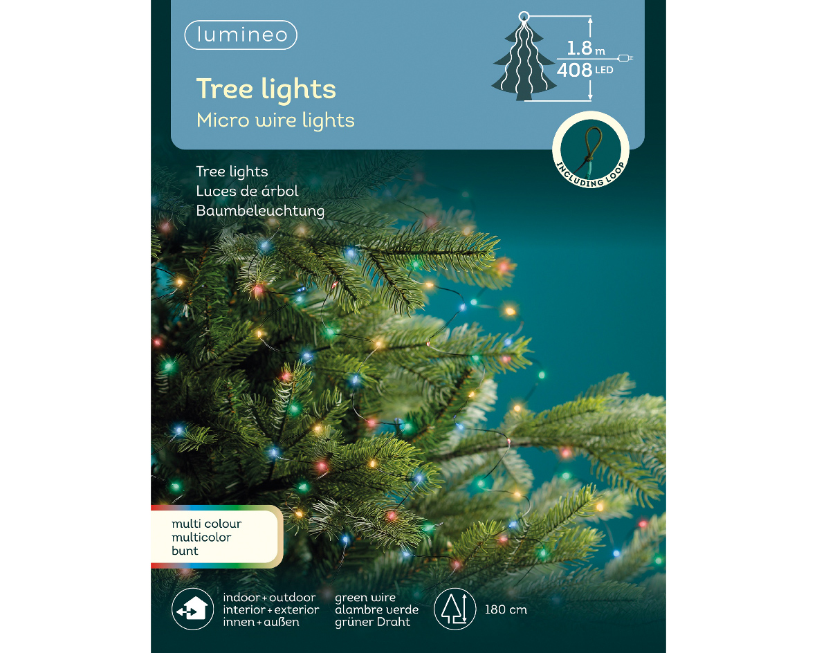 Ghirlanda de luminite - Multi-Colour Micro LED Tree Bunch Green Wire - Outdoor | Kaemingk - 3 | YEO