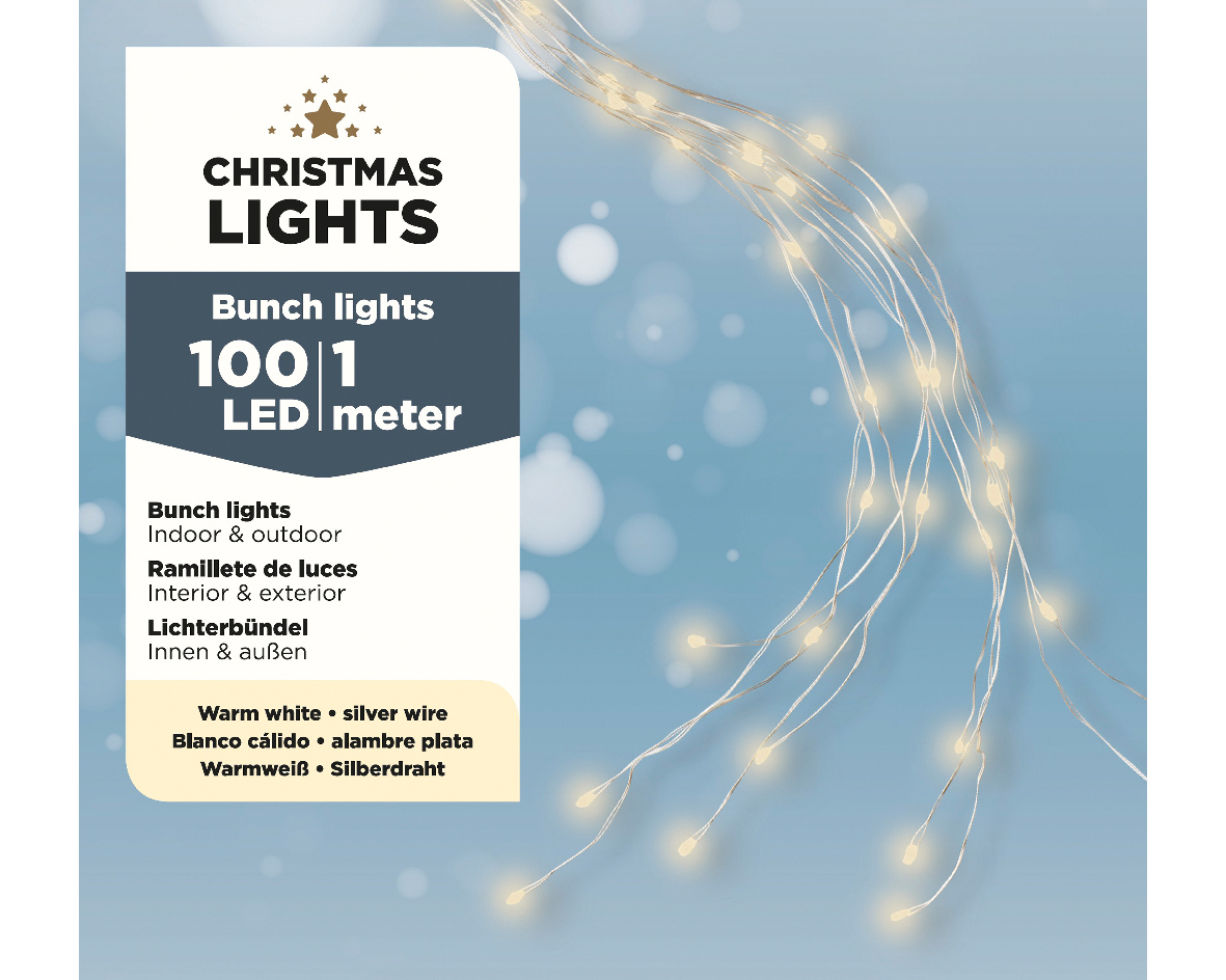 Ghirlanda de luminite - 100 Micro LED Bunch Lights Warm White - Outdoor | Kaemingk - 1 | YEO