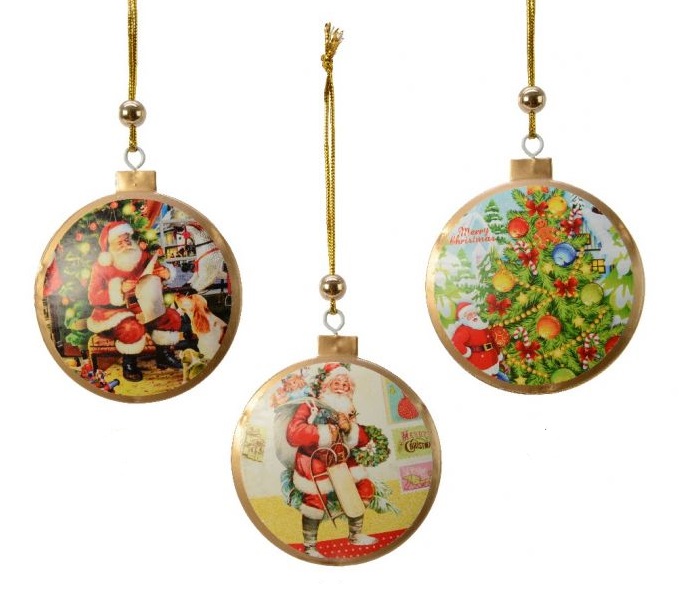 Glob - Ornament Iron with Santa Print - mai multe modele - pret pe bucata | Kaemingk