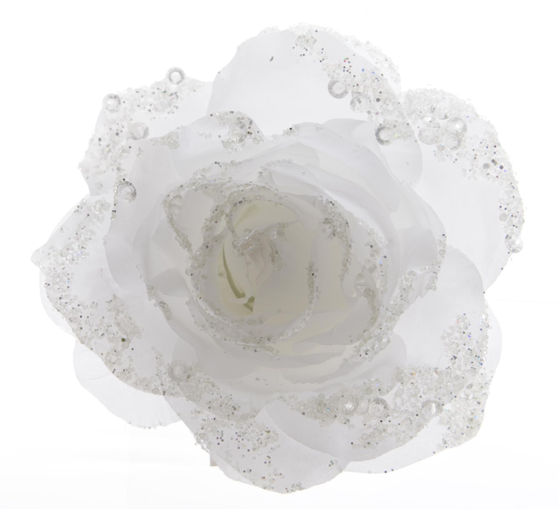 Decoratiune - Rose Polyester White | Kaemingk