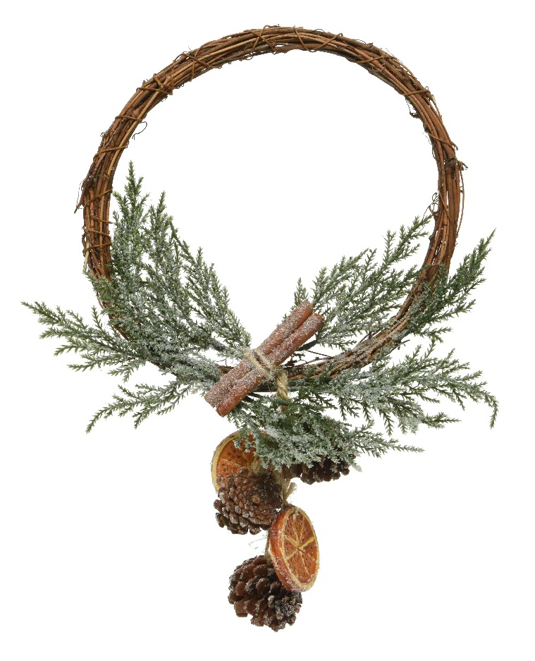 Decoratiune - Orange Wreath Snowy | Kaemingk