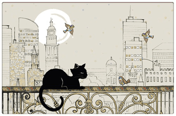 Suport pentru farfurie - Bug Art - Chat Skyline | Kiub