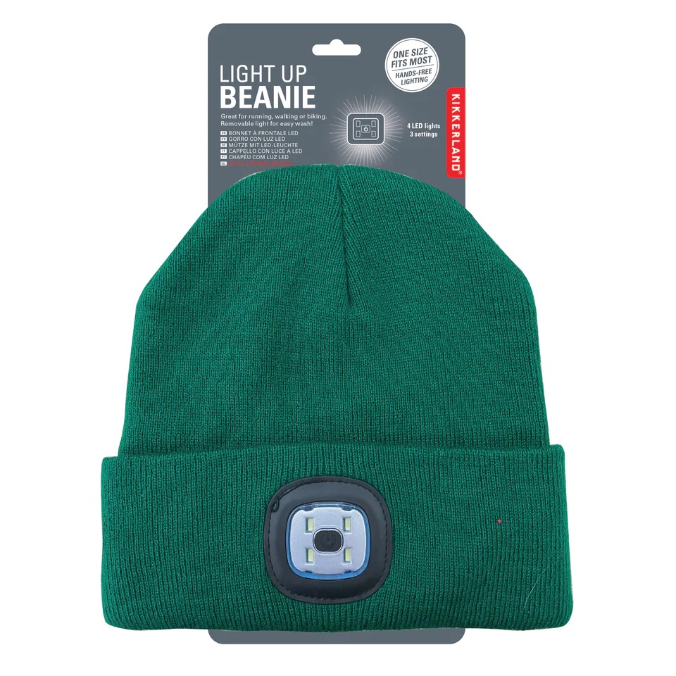 Caciula cu LED incorporat - Green Light Up Beanie | Kikkerland