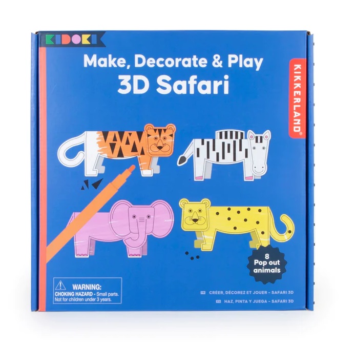 Kit creativ - Make, Paint & Play - 3D Safari | Kikkerland - 8 | YEO