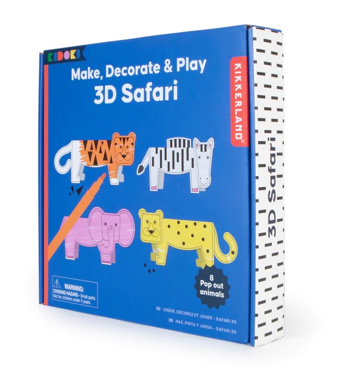 Kit creativ - Make, Paint & Play - 3D Safari | Kikkerland