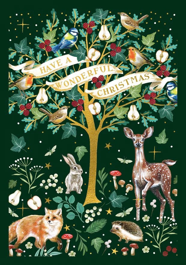 Felicitare - Wonderful Christmas Woodland Tree | The Art File
