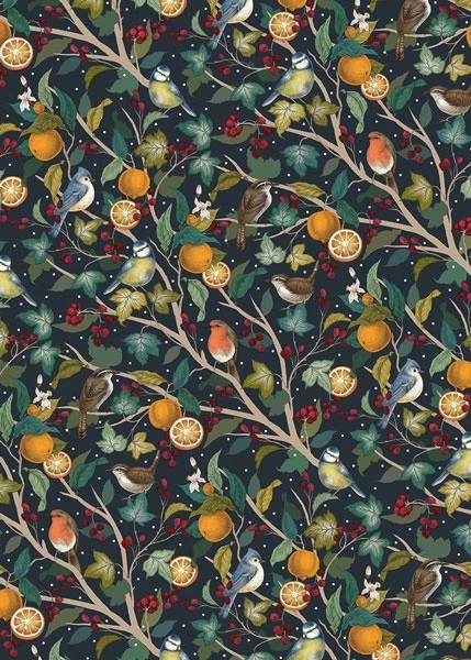 Hartie de impachetat - Birds and Oranges | The Art File