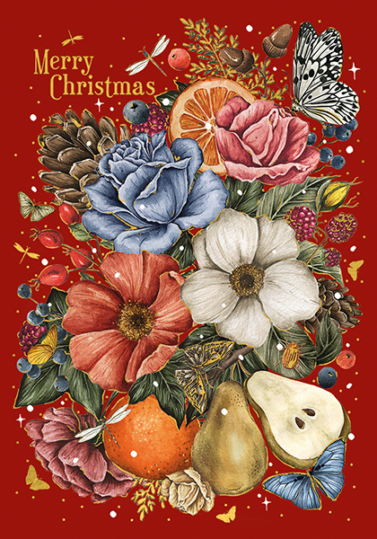 Felicitare - Merry Christmas Butterfly Fruit | The Art File