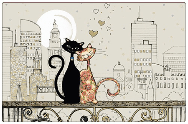 Suport pentru farfurie - Bug Art - Chat Amoueux Skyline | Kiub