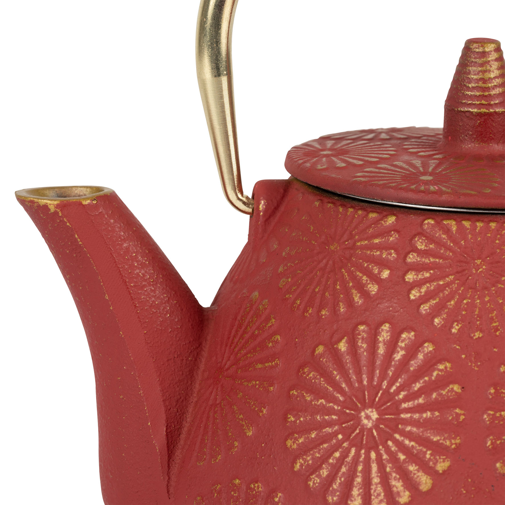 Ceainic fonta - Lotus - Red Golden Handle | Sema Design - 1 | YEO