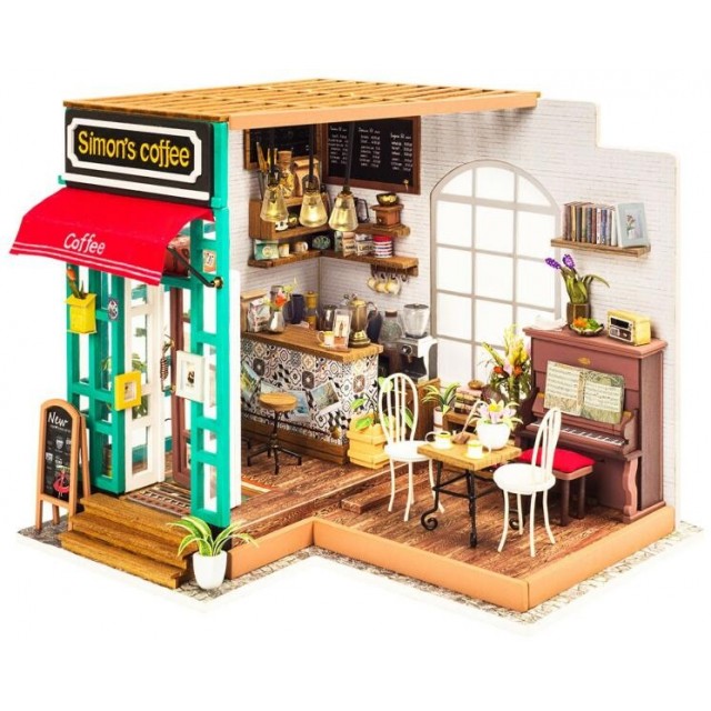 Puzzle 3D - Casuta pentru papusi - Cafeneaua lui Simon | Robotime