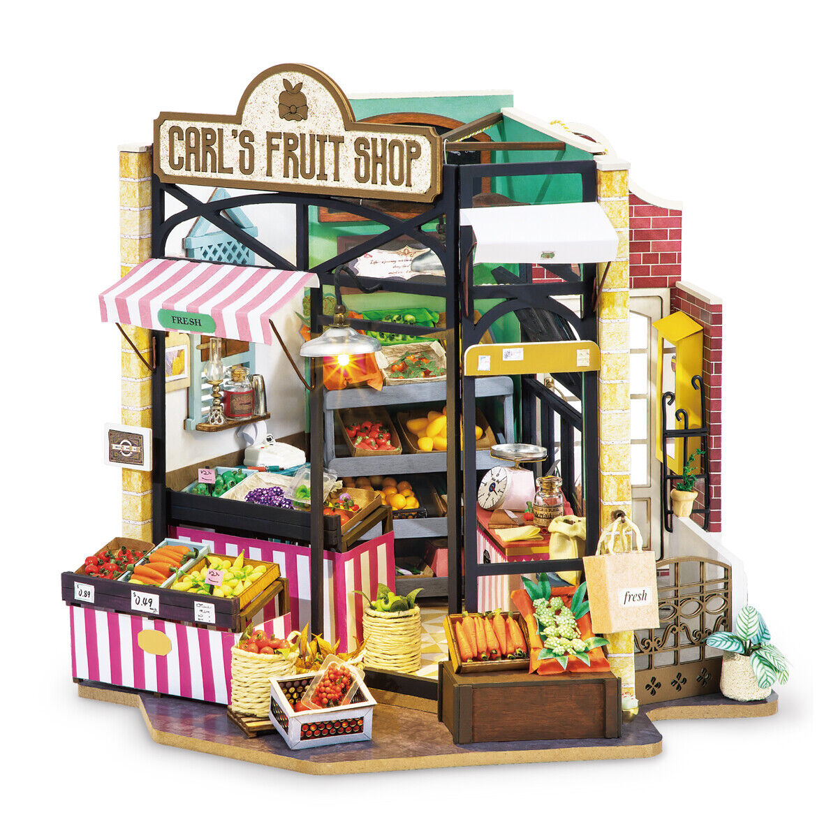Puzzle - Minicasuta de papusi - Magazinul de fructe al lui Carl | Robotime