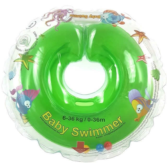 Colac De Gat Pentru Bebelusi Cu Zornaitoare - Verde, 6-36 Luni | Baby Swimmer
