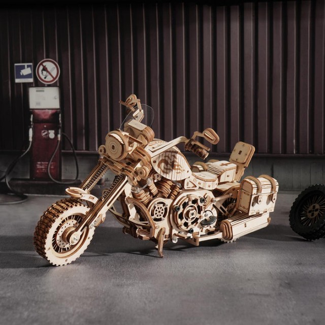 Puzzle 3D - Cruiser Motorcycle, 420 piese | Robotime - 3