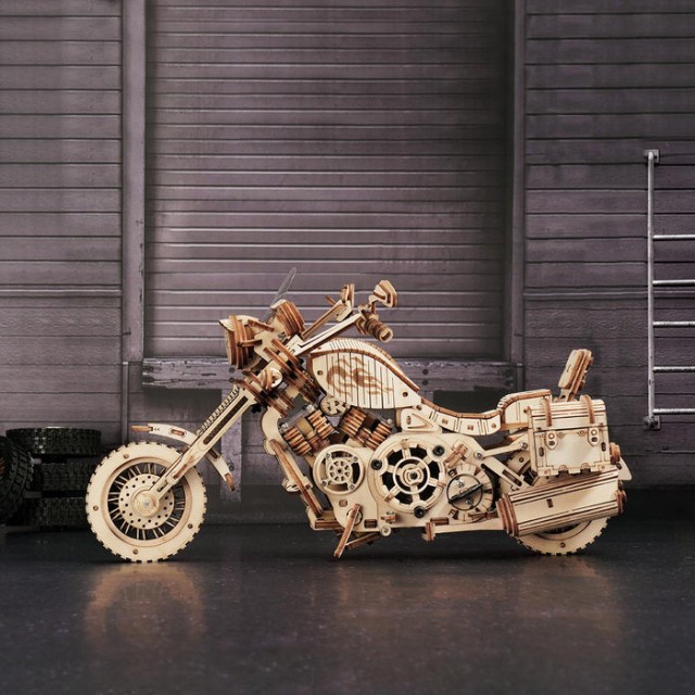 Puzzle 3D - Cruiser Motorcycle, 420 piese | Robotime - 2