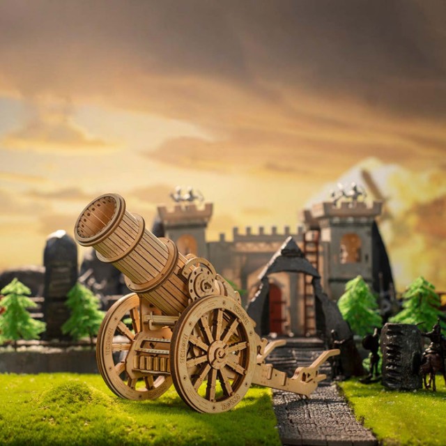 Puzzle 3D - Tun medieval cu roti, 158 piese | Robotime - 1