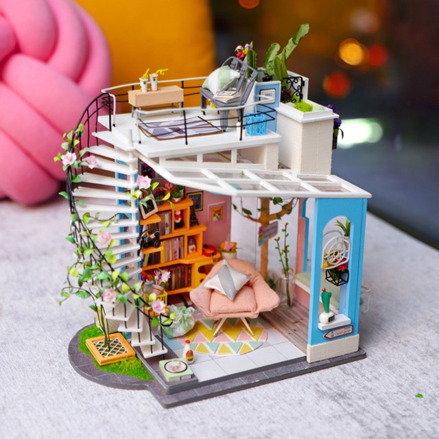 Puzzle 3D - Minicasuta de papusi - Dora`s Loft | Robotime - 6