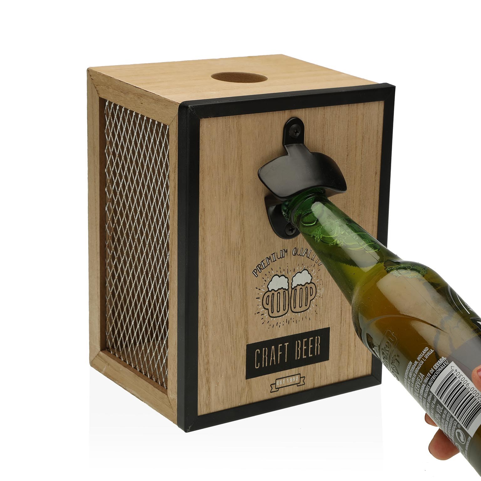 Desfacator sticle de bere - Caja Dispensador Vino Madera | Versa