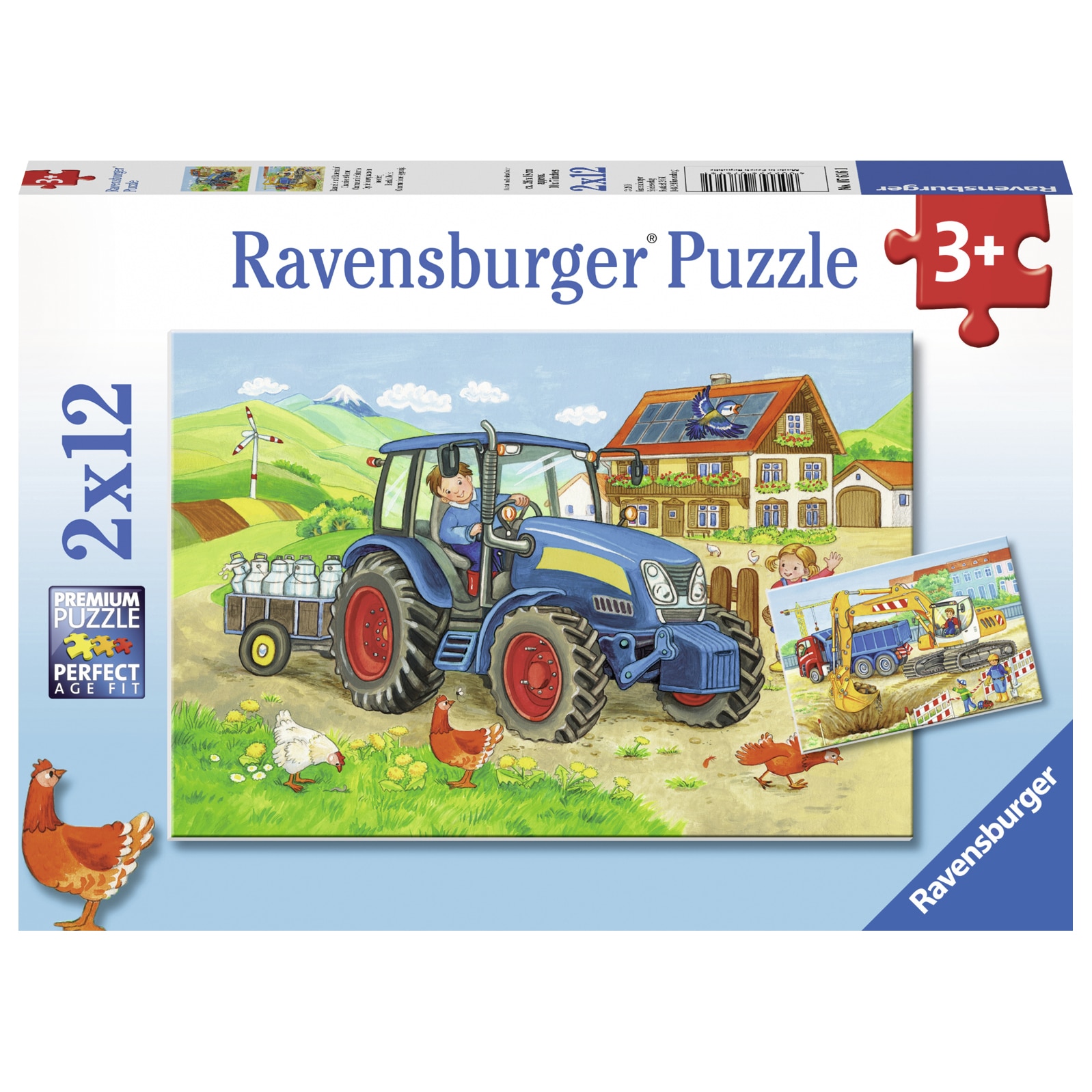 Puzzle 2x12 piese - Santier Constructii si Ferma | Ravensburger - 2