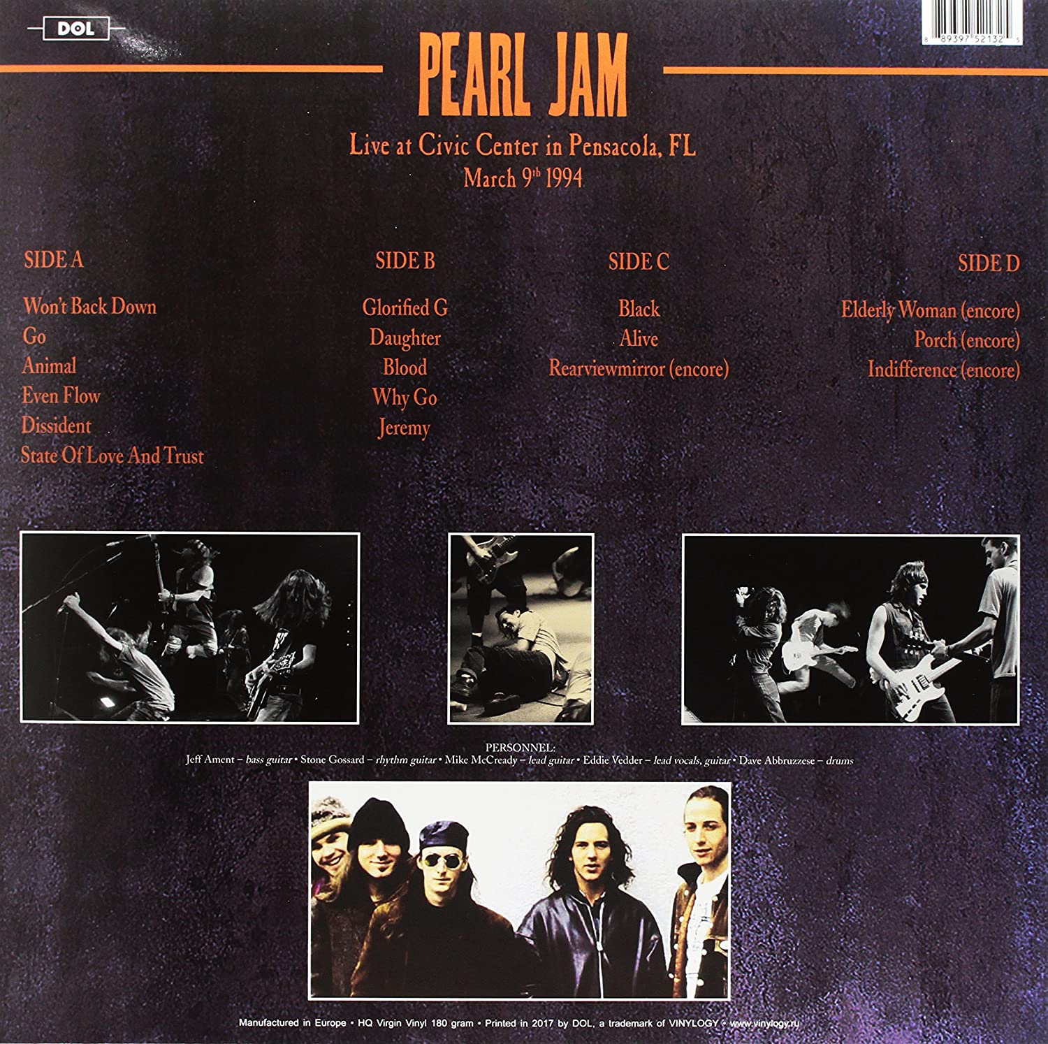 Pearl Jam - Live At Civic Center In Pensacola, FL March 9th 1994 (Yellow Vinyl) | Pearl Jam