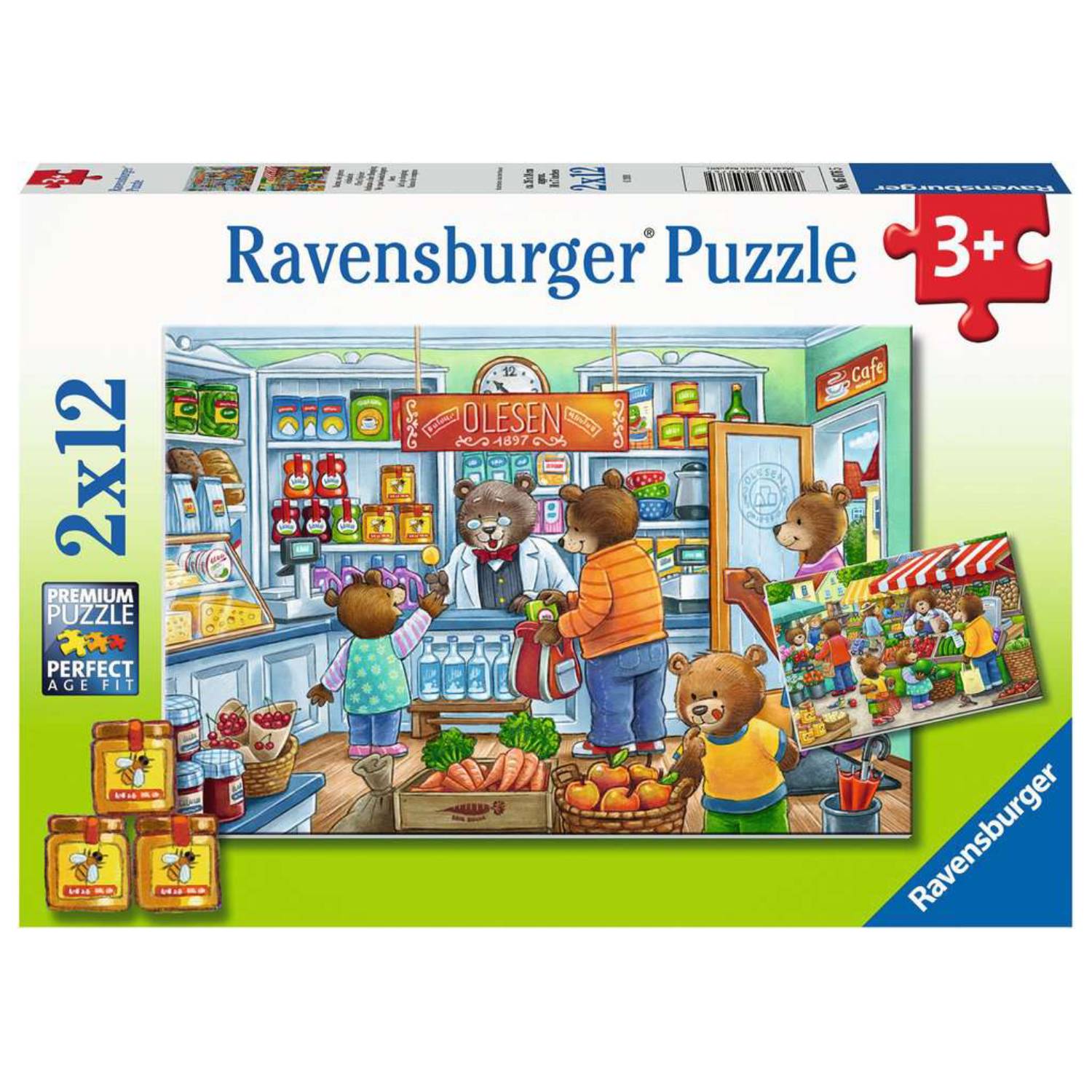 Puzzle 2x12 piese - Magazin Alimentar | Ravensburger