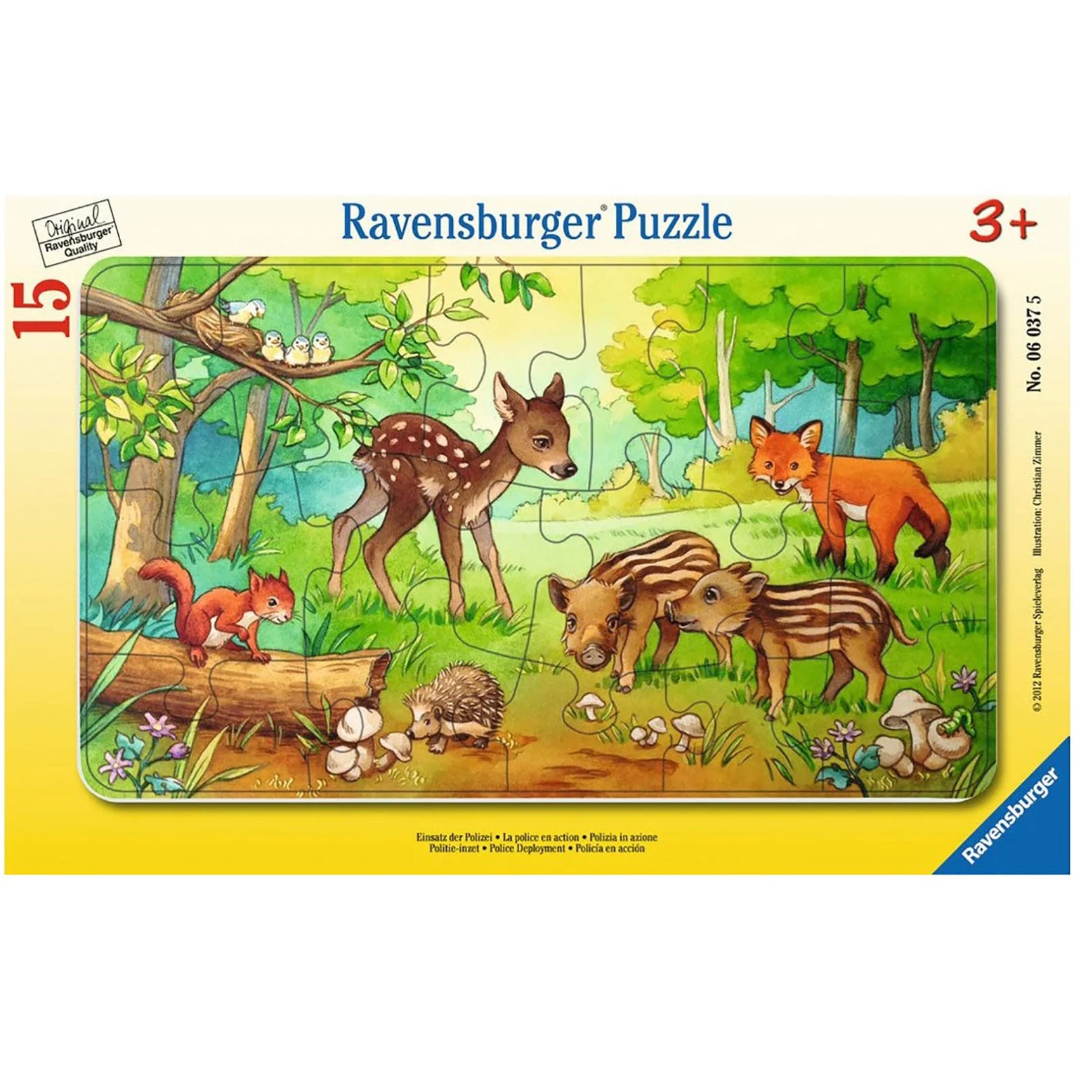 Puzzle 15 piese - Puiuti de Animale in Padure | Ravensburger