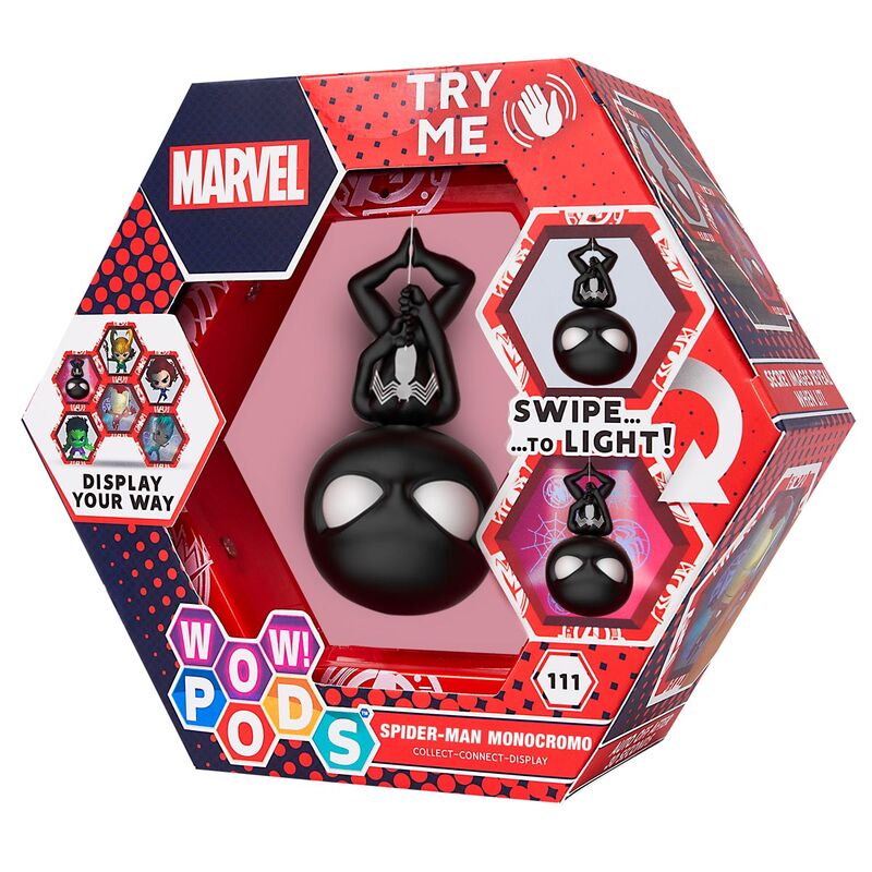 Figurina Wow! Stuff - Marvel Spiderman Monochrome led figure | Wow! Pods - 7 | YEO