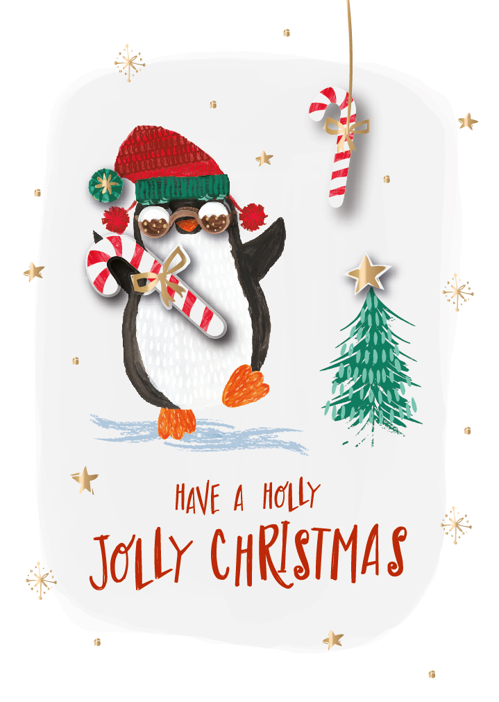 Felicitare - Fun Tidings - Christmas - Dancing Penguin | Ling Design
