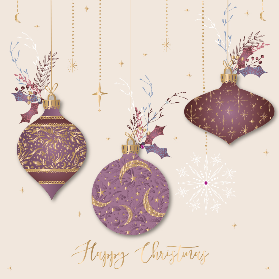 Felicitare - Ruby Solstice - Christmas - Baubles | Ling Design