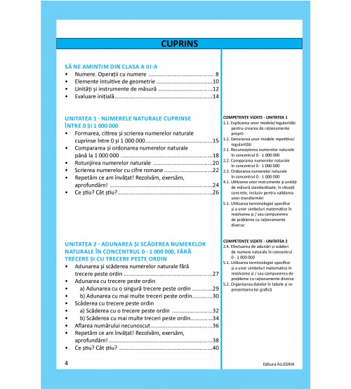 Culegere de matematica pentru clasa a IV-a | Nicoleta Holban