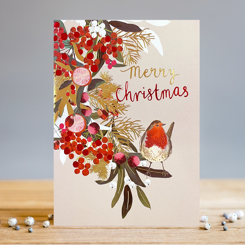 Felicitare - Merry Christmas Robin | Louise Tiler Designs