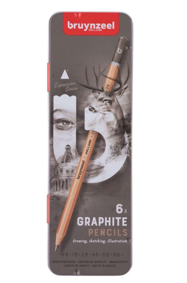 Set 6 creioane - Bruynzeel - Graphite Expression - Drawing | Royal Talens