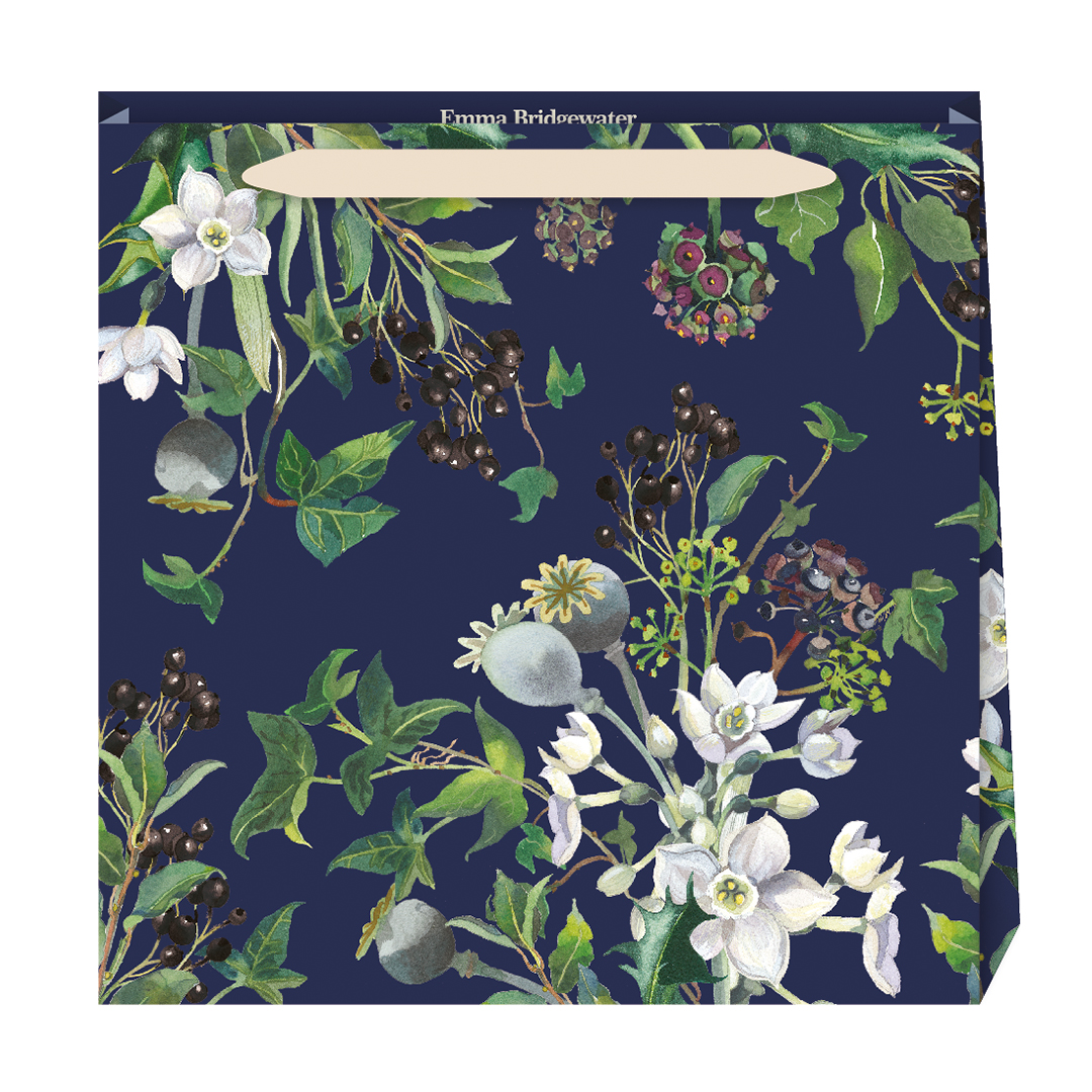 Punga de cadou - Medium - Winter Flowers Blue | Penny Kennedy